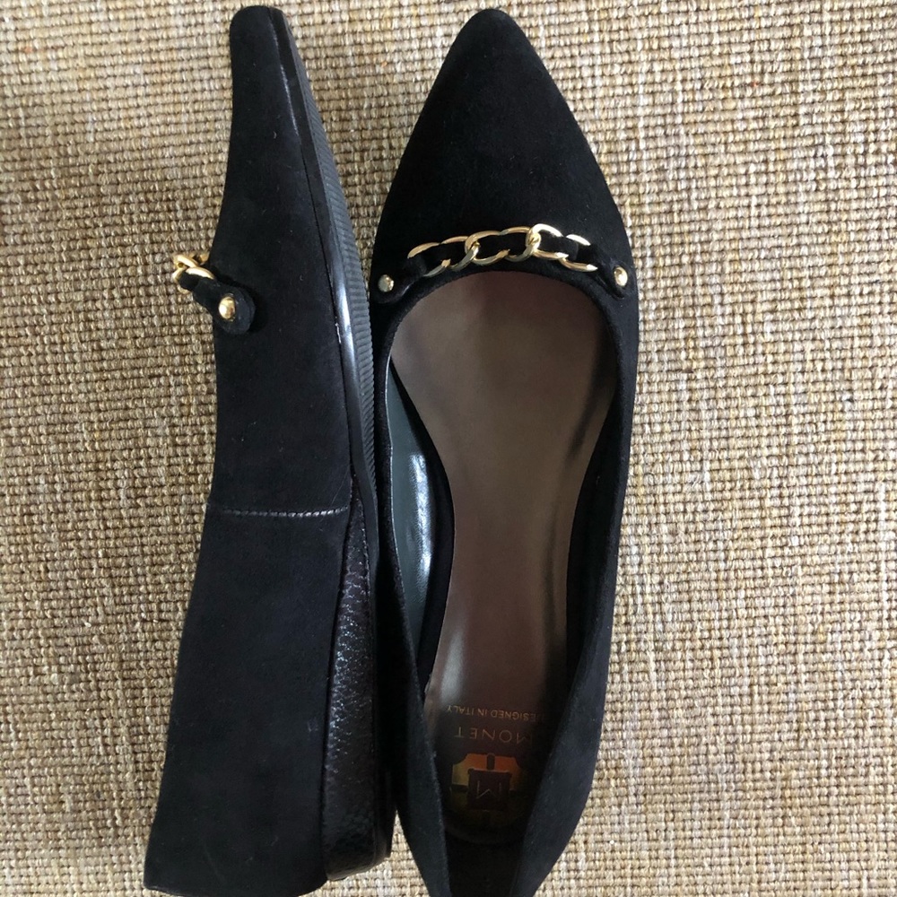 Monet Black Suede Classy Flat Shoes